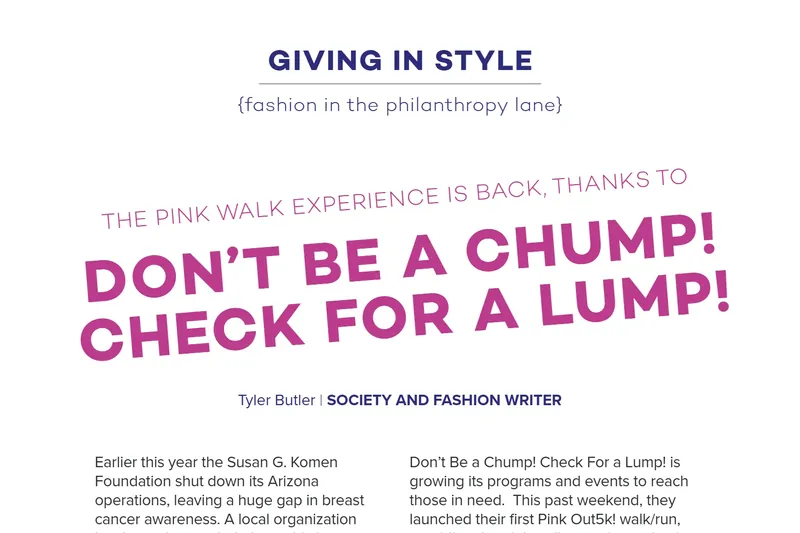 Don't Be a Chump! Check for a Lump! The Pink Walk Experience Is Back