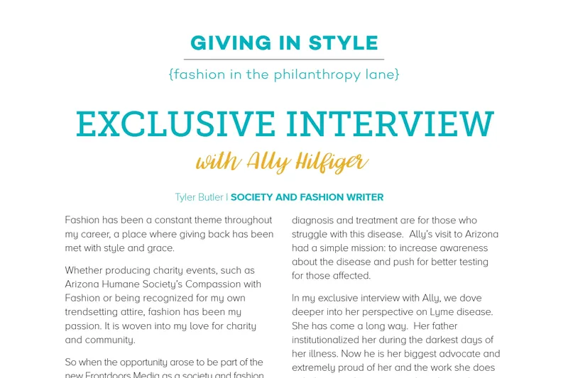 Giving in Style: Exclusive Interview with Ally Hilfiger