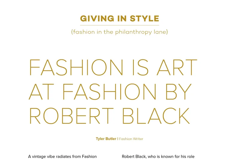 Giving in Style: Fashion by Robert Black