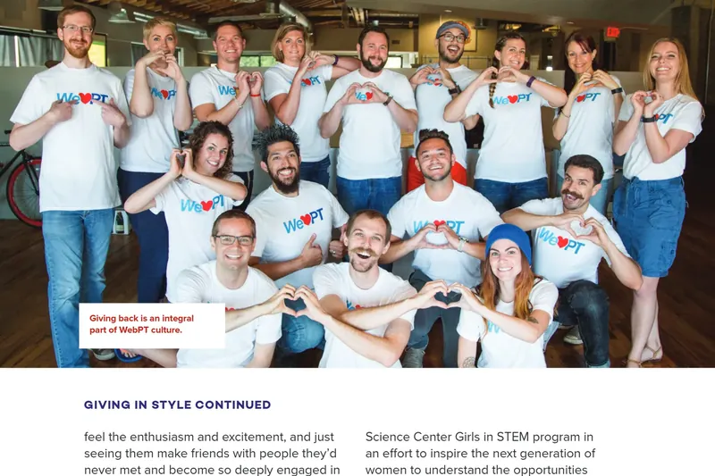 Giving in Style: WebPT and fearlessly giving back