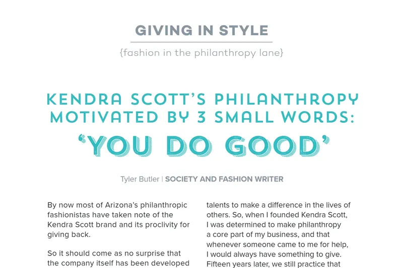 Kendra Scott's Philanthropy Motivated by 3 Small Words: You Do Good